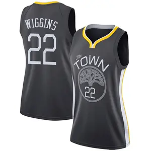 Golden State Warriors Swingman Gold Andrew Wiggins Black Jersey - Statement Edition1 - Women's