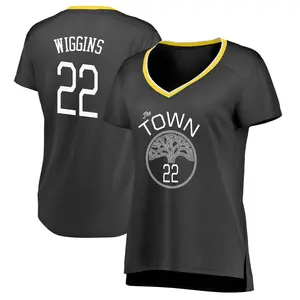 Golden State Warriors Swingman Gold Andrew Wiggins Black Jersey - Statement Edition - Women's