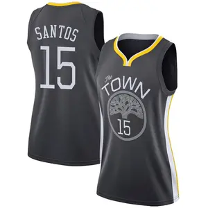 Golden State Warriors Swingman Gold Gui Santos Black Jersey - Statement Edition1 - Women's