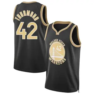 Golden State Warriors Swingman Gold Nate Thurmond Black Select Series Jersey - Youth