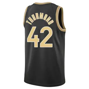 Golden State Warriors Swingman Gold Nate Thurmond Black Select Series Jersey - Youth