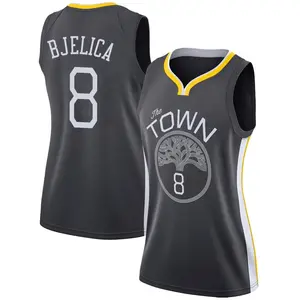 Golden State Warriors Swingman Gold Nemanja Bjelica Black Jersey - Statement Edition1 - Women's