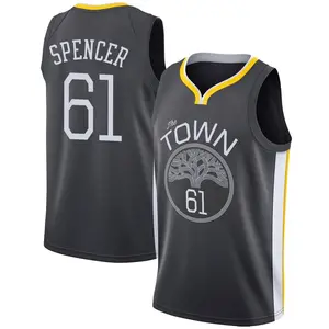 Golden State Warriors Swingman Gold Pat Spencer Black Jersey - Statement Edition - Men's