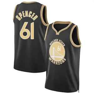 Golden State Warriors Swingman Gold Pat Spencer Black Select Series Jersey - Men's