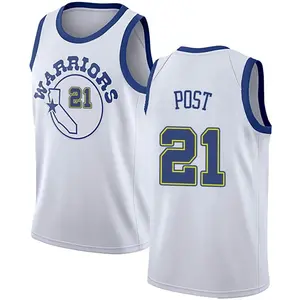 Golden State Warriors Swingman Gold Quinten Post White Hardwood Classics Jersey - Men's