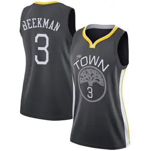 Golden State Warriors Swingman Gold Reece Beekman Black Jersey - Statement Edition1 - Women's