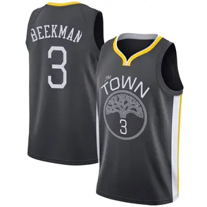 Golden State Warriors Swingman Gold Reece Beekman Black Jersey - Statement Edition - Men's