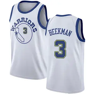 Golden State Warriors Swingman Gold Reece Beekman White Hardwood Classics Jersey - Men's