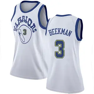 Golden State Warriors Swingman Gold Reece Beekman White Hardwood Classics Jersey - Women's