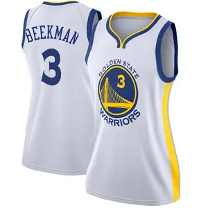 Golden State Warriors Swingman Gold Reece Beekman White Jersey - Association Edition - Women's