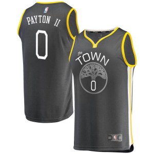 Golden State Warriors Gold Gary Payton II Charcoal Fast Break Jersey ...