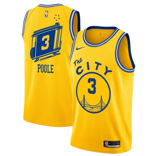 Golden State Warriors Swingman Gold Jordan Poole Hardwood Classics Jersey The City Classic 